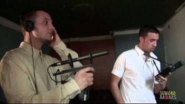 As they hunt for ghosts they come across a blonde and brunette milf who crave an anal foursome