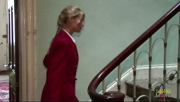 Bored blonde milf takes her employees in an anal threesome to receive rough double penetration and anal creampie