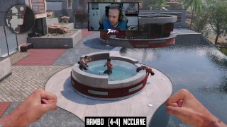 Rambo & John McClane in an Intense Hot Tub Fight